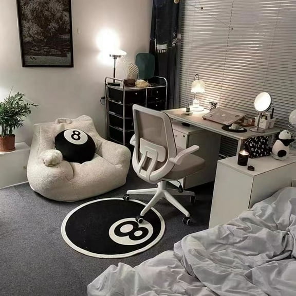 Simple Round Carpet Bedroom Computer Chair Mat Living Room Sofa Swivel Chair Mat Home Study Rocking Chair Foot Rugs
