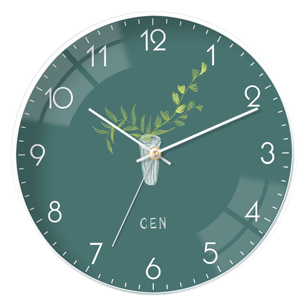 Simple Round Clock Quiet Movement Indoor Big Number Silent Wall Clock ...