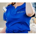 thumbnail image 1 of Women's scrub top, Western, Workwear, Uniform, Scrub Sets, Spurrin' Scrubs-Simple Royal Blue Aztec Top, 1 of 2