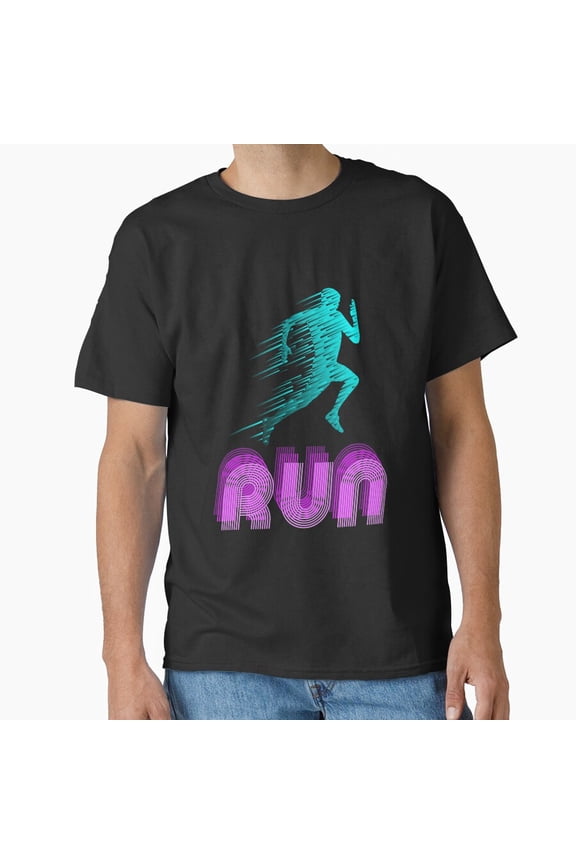 Simple Run T-Shirt Workout Gym Motivation Apparel Gift Present Unisex T-Shirt, up to Size 5XL