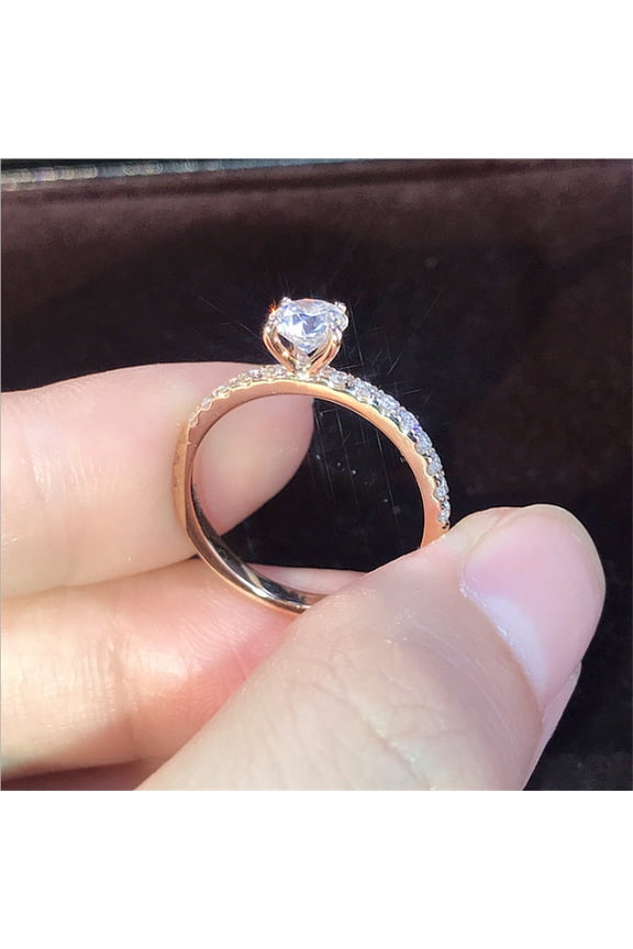 Simple S Silver Plated Simulation Diamond Ring