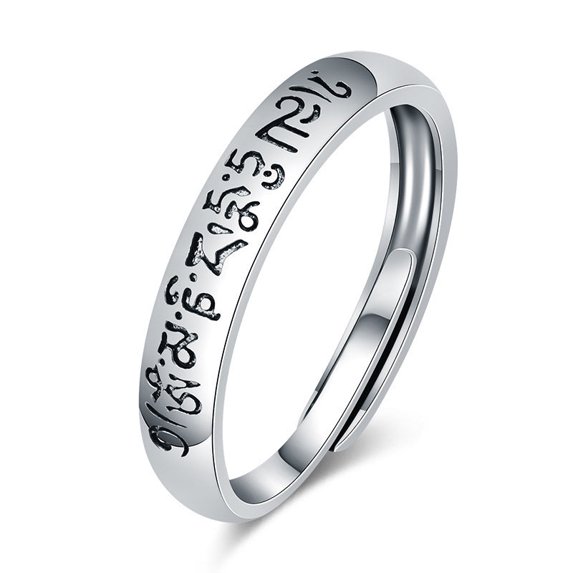 Simple Sanskrit Distressed Rings For Men And Women Copper Electroplated Not Inlaid Jewelry Unisex Gift Everyday Wear