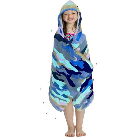 Simple Sarongs Kids Hooded Beach Towel Coastal Camouflage