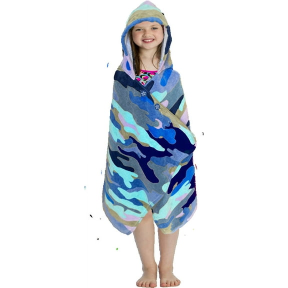 Simple Sarongs Kids Hooded Beach Towel Coastal Camouflage