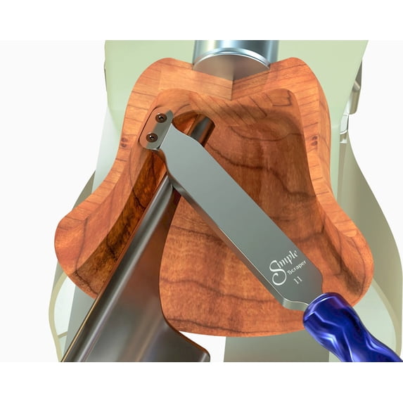 Simple Scraper II - For steep or straight inside walls and bottom finishing with tailstock support