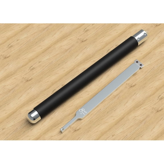 Simple Scraper IV - 12" scraper for hollow form walls & flat bottoms, creating flat bottom bowls and boxes Style: Negative Rake Rectangle, Handle Selection: with 17" Silver Handle with Foam Grip