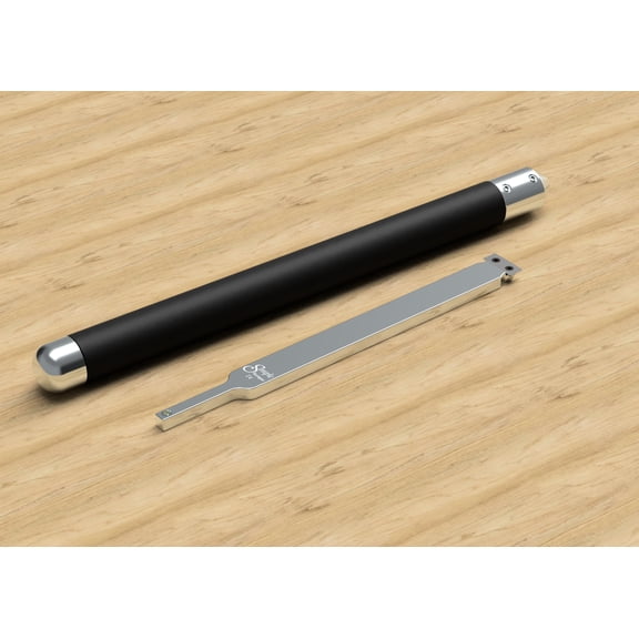 Simple Scraper IV - 12" scraper for shaping hollow form walls & flat bottoms, creating flat bottomed bowls and boxes Style: Rectangle, Handle Selection: with 17" Silver Handle with Foam Grip