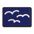 thumbnail image 1 of Simple Seagulls Birds Applique Multi-Color Embroidered Hook & Loop Patch - 3 Inch Medium, 1 of 5