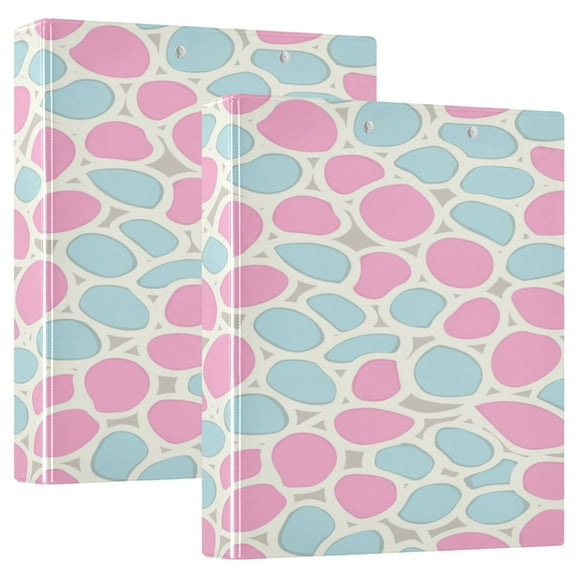 Simple Seamless Pattern 12.4x10.6in PVC Round Ring Binder, D-Ring 3-Hole, Metal Clip, 200 Sheets