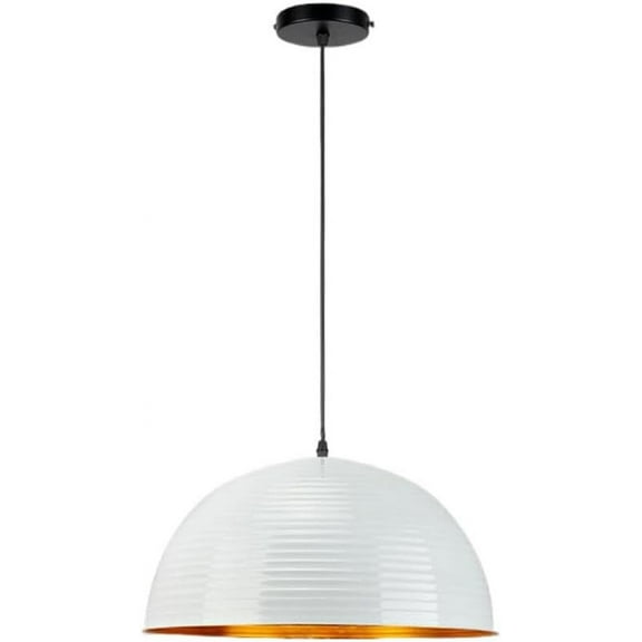 Simple Semicircle Metal Pendant Lamp for Dining Room, Retro Industrial Style Dome Pendant Light Fixture for Kitchen Island, Vintage Rustic Farmhouse Pendant Lighting for Bedroom