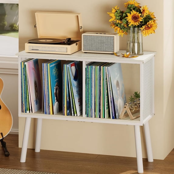 Simple Serenity Record Player Stand, Large Vinyl Record Storage with ...