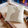 thumbnail image 1 of Simple Series Easter Rabbit Printed Pillow Cover - Cute Bunny Pattern Sofa Cushion Cover for home Decor, Durable Washable Pillowcase for Living Room & Bedroom, Festive Accent, 18*18in, White, 1 of 6