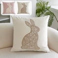 thumbnail image 1 of Simple Series Easter Rabbit Printed Pillow Cover - Cute Bunny Pattern Sofa Cushion Cover for home Decor, Durable Washable Pillowcase for Living Room & Bedroom, Festive Accent, 18*18in, Pink, 1 of 7