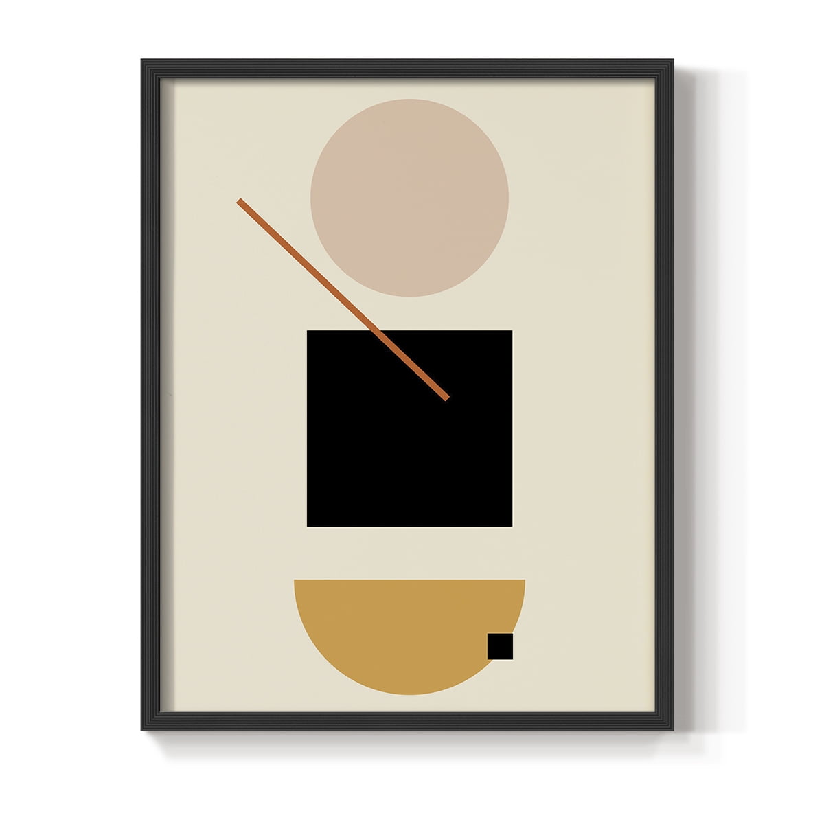 Simple Shape in Black Solid Wood 16 x 20 Framed Print