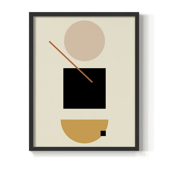 Simple Shape in Black Solid Wood 8 x 10 Framed Print
