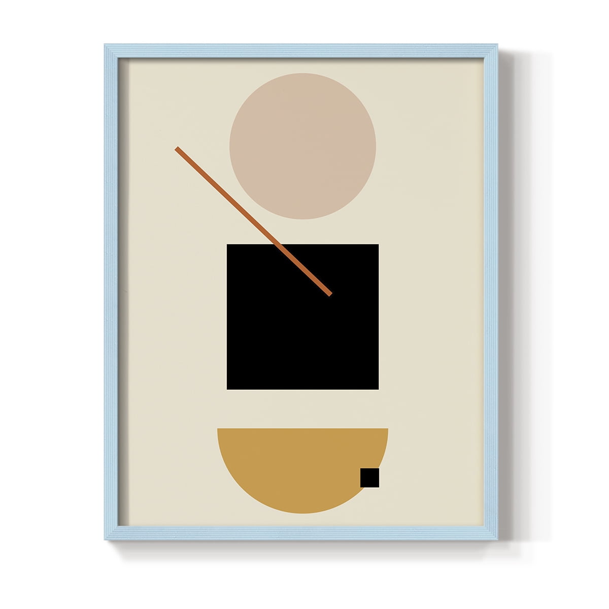 Simple Shape in Blue Solid Wood 11 x 14 Framed Print