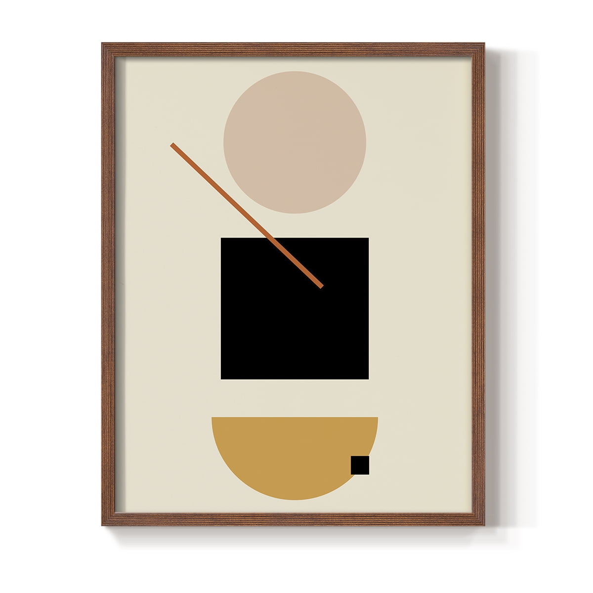 Simple Shape in Brown Solid Wood 11 x 14 Framed Print