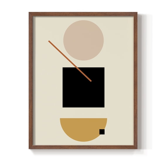 Simple Shape in Brown Solid Wood 8 x 10 Framed Print