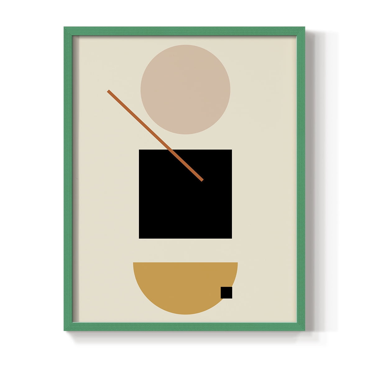 Simple Shape in Green Solid Wood 11 x 14 Framed Print