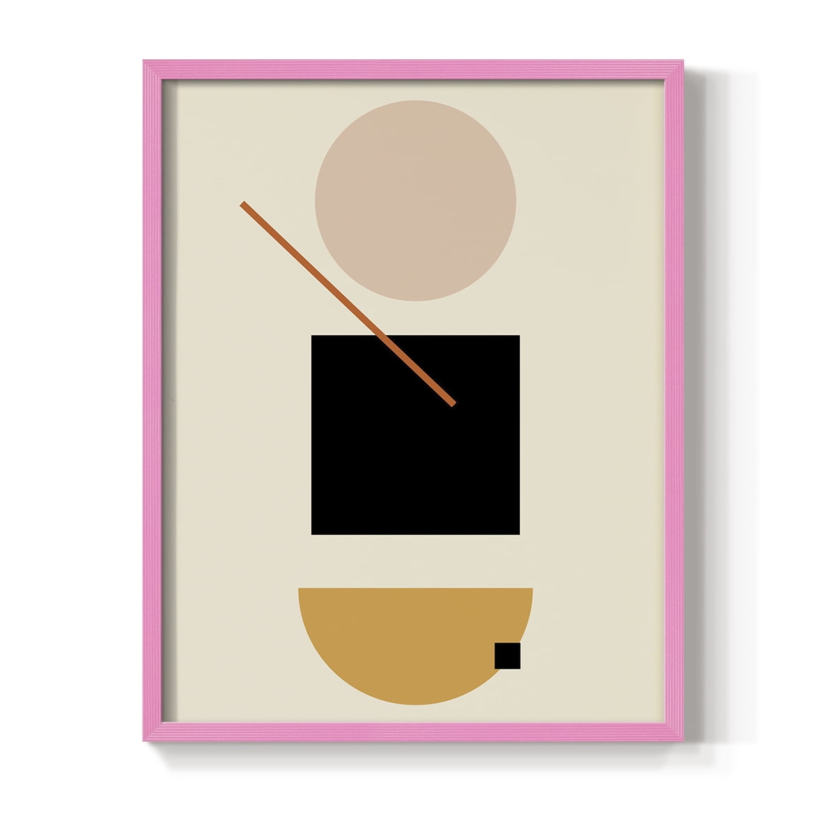 Simple Shape in Pink Solid Wood 8 x 10 Framed Print