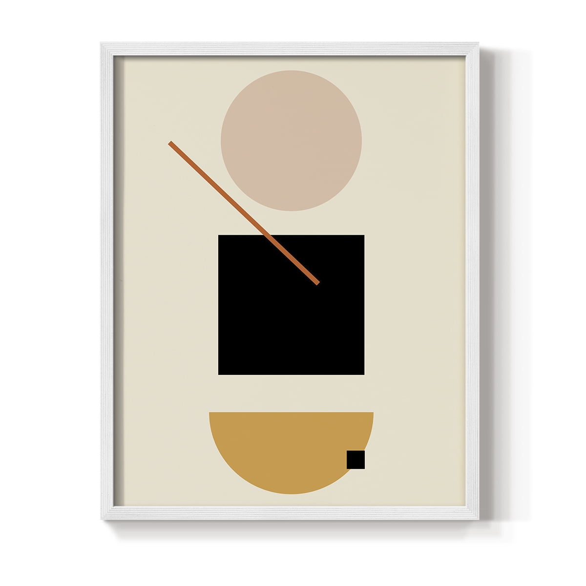 Simple Shape in White Solid Wood 11 x 14 Framed Print
