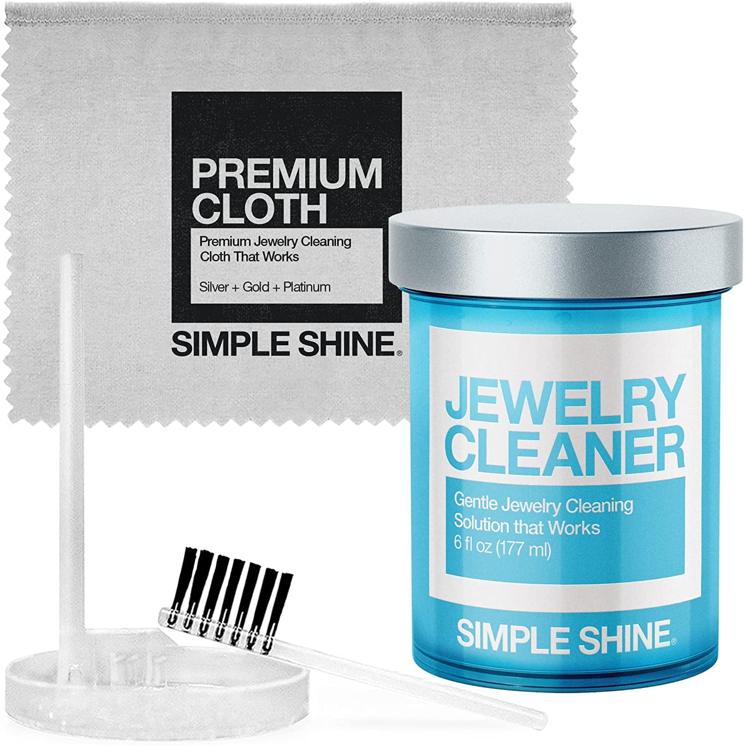 Simple Shine Jewelry Cleaner Kit - 6oz Tarnish Remover + Cleaning Cloth