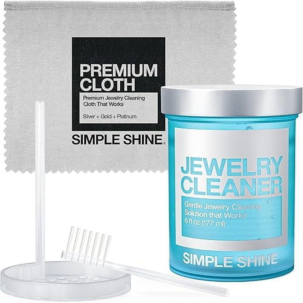 SIMPLE SHINE. Simple Shine Jewelry Cleaner Kit - 6oz Tarnish Remover + Cleaning Cloth