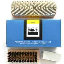 Simple Shine Premium Suede Brush Set - Nubuck Cleaner, Crepe Brush, Suede Eraser - Shoe Care Kit