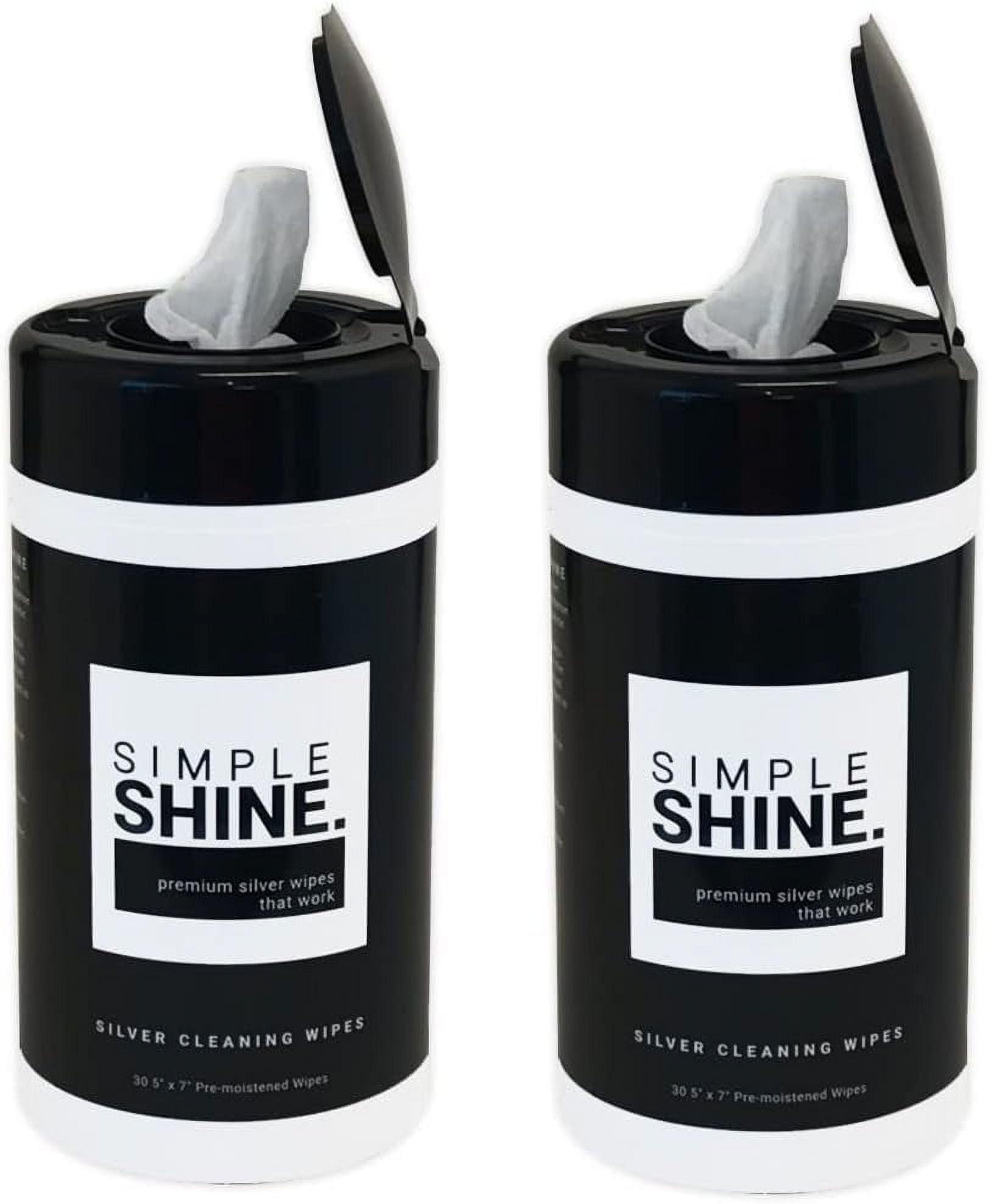 Simple Shine Simplify your silver care with Simple Shine Silver Cleaner  Wipes – ideal for sterling jewelry and silverware, 100% cotton, (30 Count)  