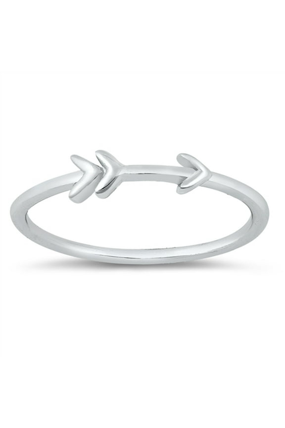 Simple Shooting Arrow Bow Cupid Love Ring .925 Sterling Silver Band Jewelry Female Male Size 3