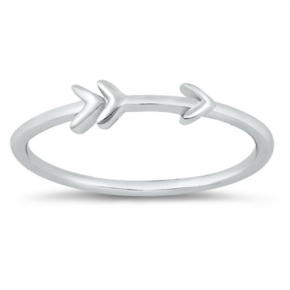 Simple Shooting Arrow Bow Cupid Love Ring .925 Sterling Silver Band Jewelry Female Male Size 5