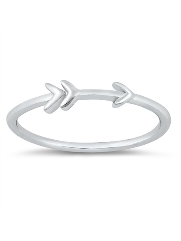 Simple Shooting Arrow Bow Cupid Love Ring .925 Sterling Silver Band Jewelry Female Male Size 8