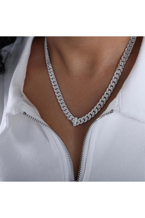 Simple Silver Chain Layered Necklaces For Women, Statement Stainless Steel Adjustable Choker Necklace Summer Prom Jewelry Gift[o7744]