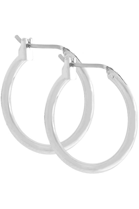 Simple Silvertone Hoop Earrings