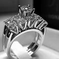 thumbnail image 1 of Womens Flower Ring Set Gold Plated Alloy Ring with Artificial Gems Diamond Inlaid Design Elegant Two Piece Rings, 1 of 3