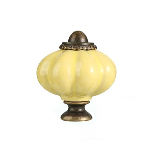 Simple Single Hole Ceramic Pumpkin Handle Round Vintage Door Pull Handles Drawer Knobs Wine Cabinet