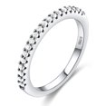 thumbnail image 1 of Simple Single Row Zircon Ring With Diamond Inlaid Look Copper Plated Band For Women Size 6 7 8 9 Sleek Finish, 1 of 4