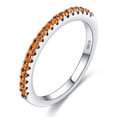 thumbnail image 1 of Simple Single Row Zircon Ring With Diamond Inlaid Look Copper Plated Band For Women Size 6 7 8 9 Sleek Finish, 1 of 4