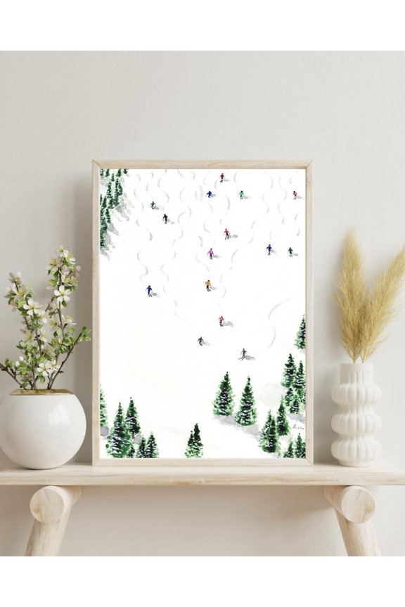 Simple Skiing Werner Bronkhorst Modern Poster Unframed Paper Print
