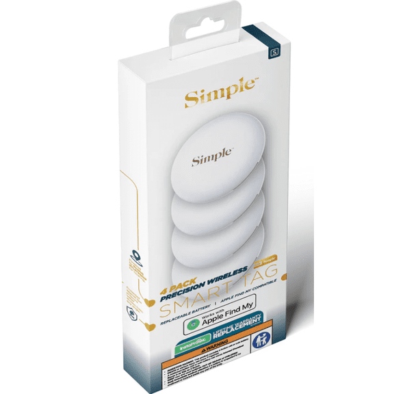 Simple Smart Tag 4 Pack Tracker Works With Apple Find My