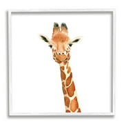 Simple Smiling Giraffe Head Animal Portrait Animals & Insects Painting Framed Art Print Wall Art