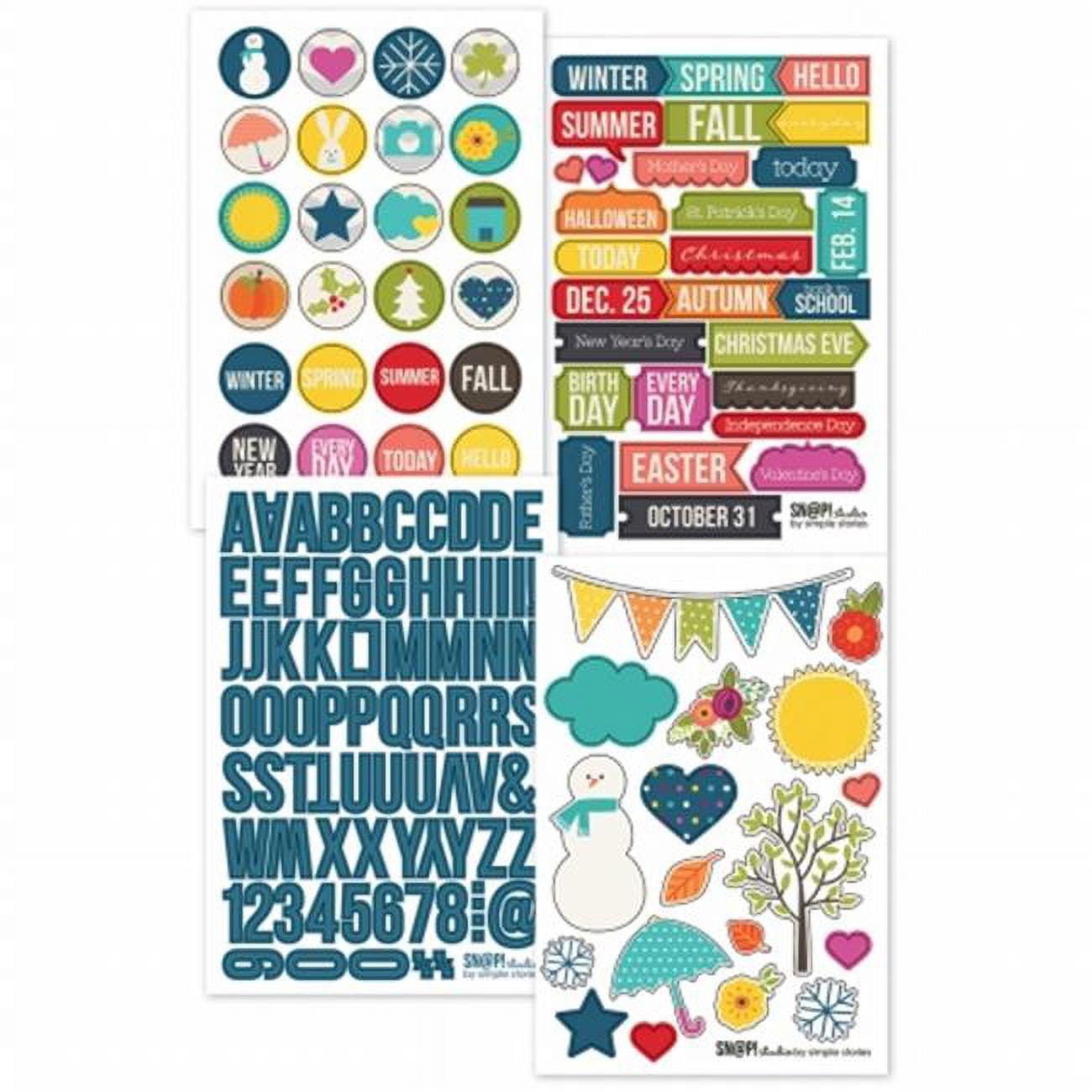Simple Sn ap! Stickers 4 X6 Sheets 4 Pkg Seasons Snap4221 - Walmart.com