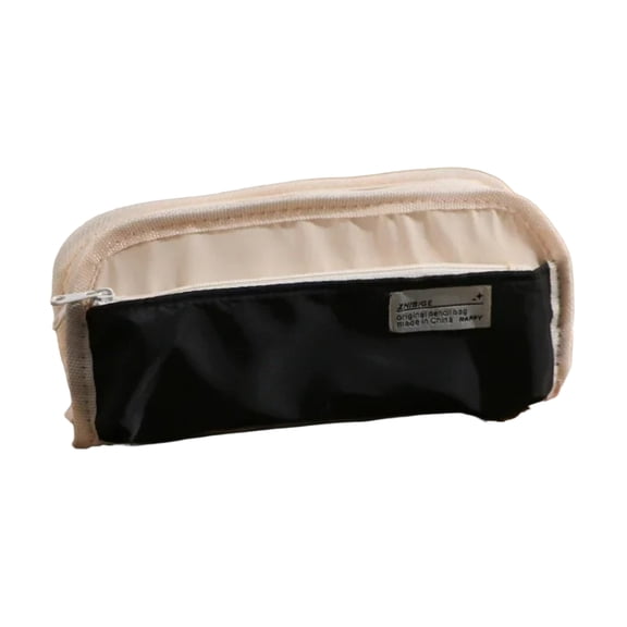 Simple Solid Color Student Pencil Box Large Capacity Stationery Storage Bag