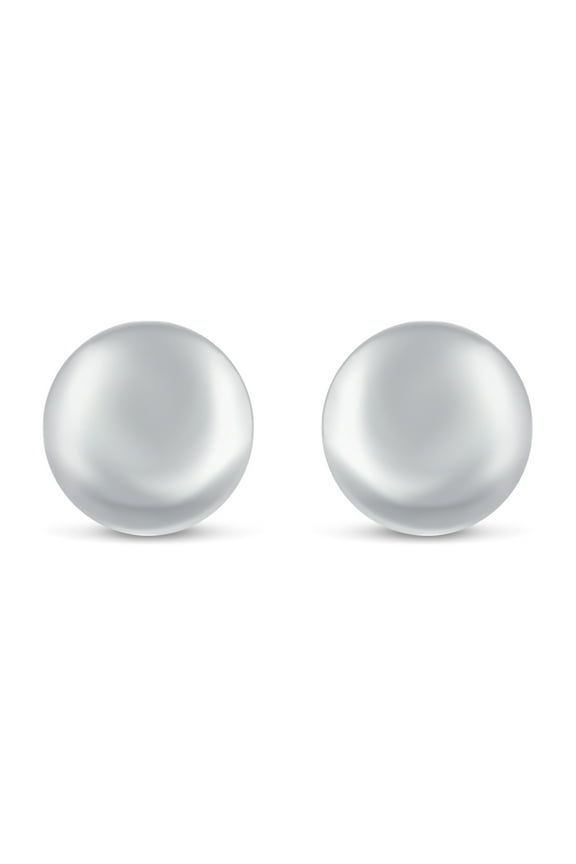 Simple Solid Disk Plain Round Circle Stud Earrings in 925 Sterling Silver Jewelry