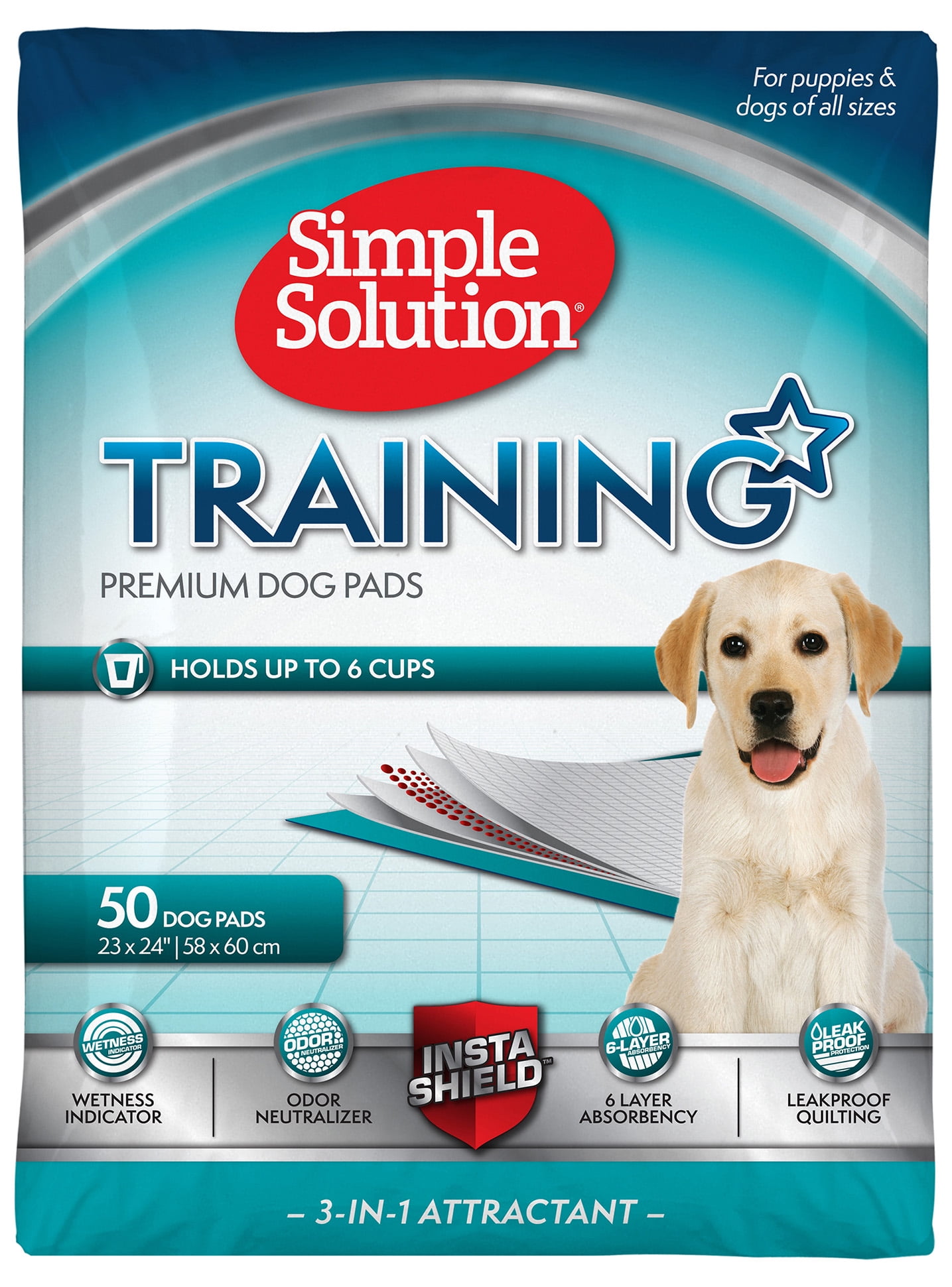 Simple Solution Dog Training Pads, 23" x 24" - 50 Count - Walmart.com