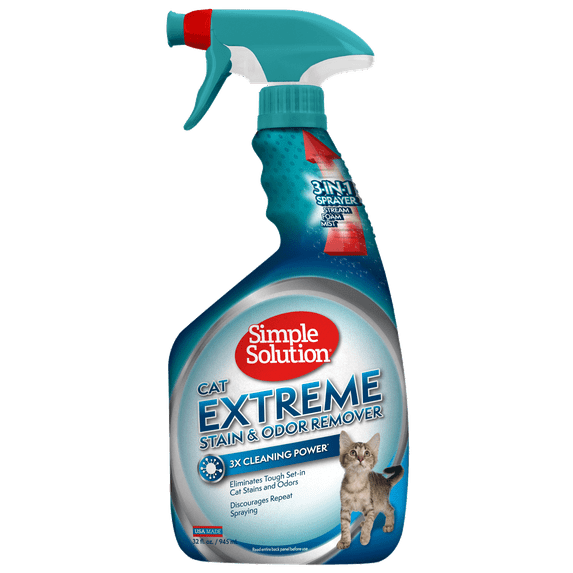 Simple Solution Extreme Carpet Pet Stain and Odor Remover for Cats- 32 Ounces