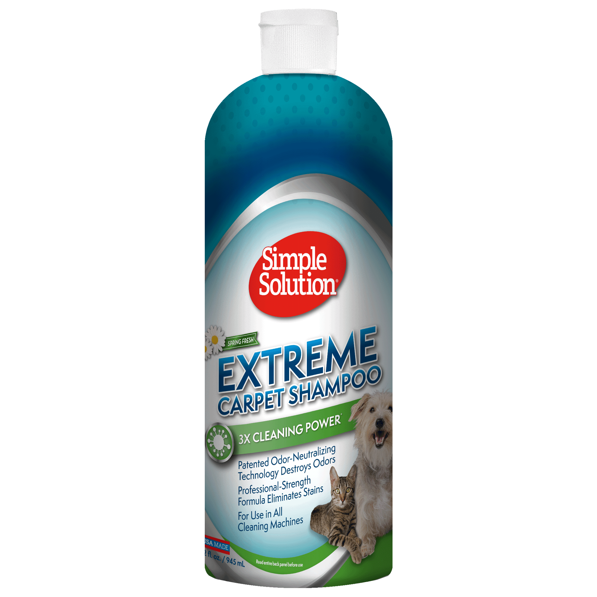 Simple Solution Extreme Carpet Shampoo, with Spring Fresh Scent, 32 OZ
