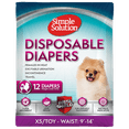 thumbnail image 1 of Simple Solution True Fit Disposable Dog Diapers for Female Dogs | Super Absorbent with Wetness Indicator | XS/Toy | 12 Count, 1 of 8
