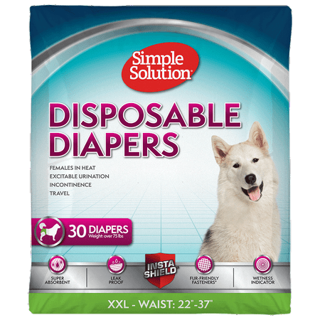 Simple Solution True Fit Disposable Female Dog Diaper XXL, 30 Count