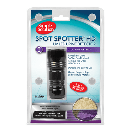 Simple Solution Spot Spotter HD UV LED Urine Detector, Spot and Eliminate Pet Urine Stains and Odors, 1 Light
